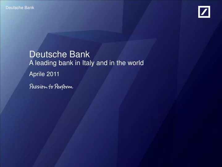 deutsche bank a leading bank in italy and in the world