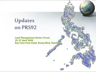 Updates on PRS92
