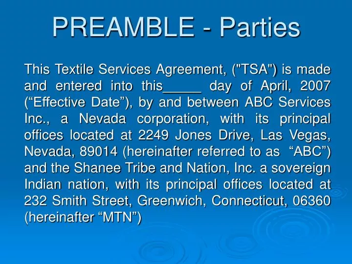 preamble parties