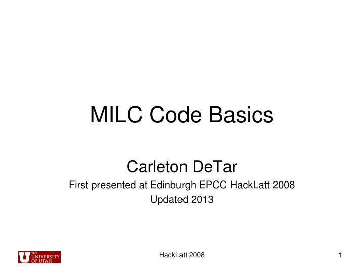 milc code basics