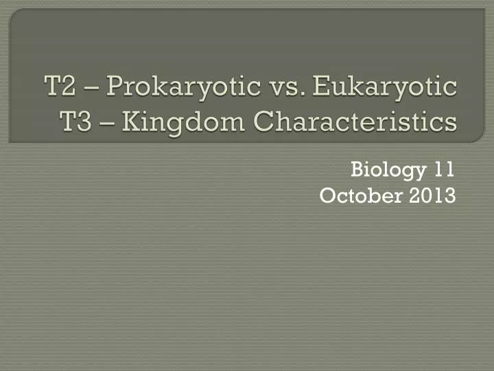 t2 prokaryotic vs eukaryotic t3 kingdom characteristics