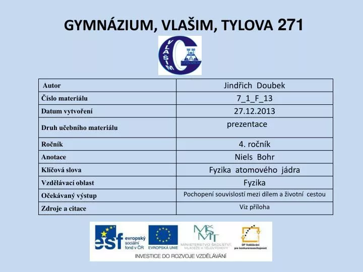 gymn zium vla im tylova 271