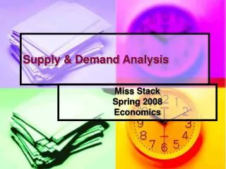 Supply &amp; Demand Analysis