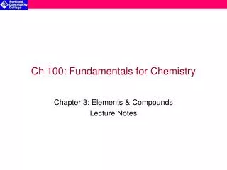 Ch 100: Fundamentals for Chemistry