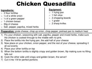 Chicken Quesadilla