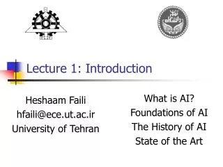 Lecture 1: Introduction