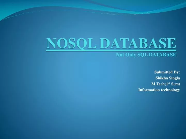 nosql database not only sql database