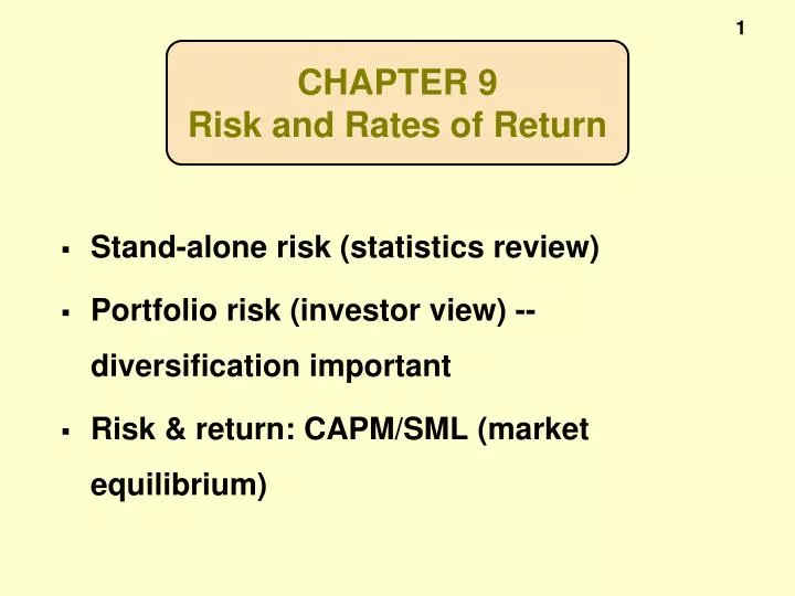 chapter 9 risk and rates of return