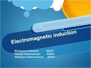 Electromagnetic induction