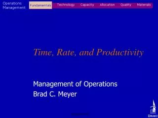 Time, Rate, and Productivity