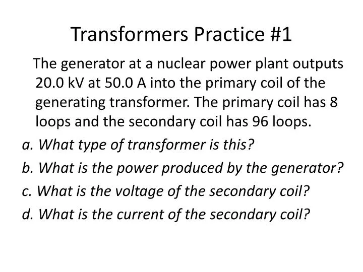 transformers practice 1