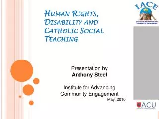 Human Rights, Disability and Catholic Social Teaching