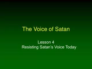 The Voice of Satan