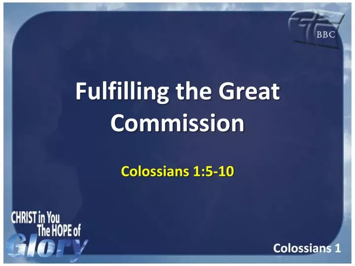 fulfilling the great commission