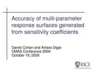 Accuracy of multi-parameter response surfaces generated from sensitivity coefficients