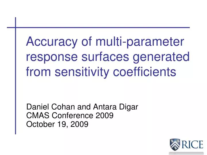 accuracy of multi parameter response surfaces generated from sensitivity coefficients