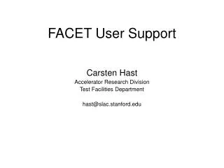 FACET User Support
