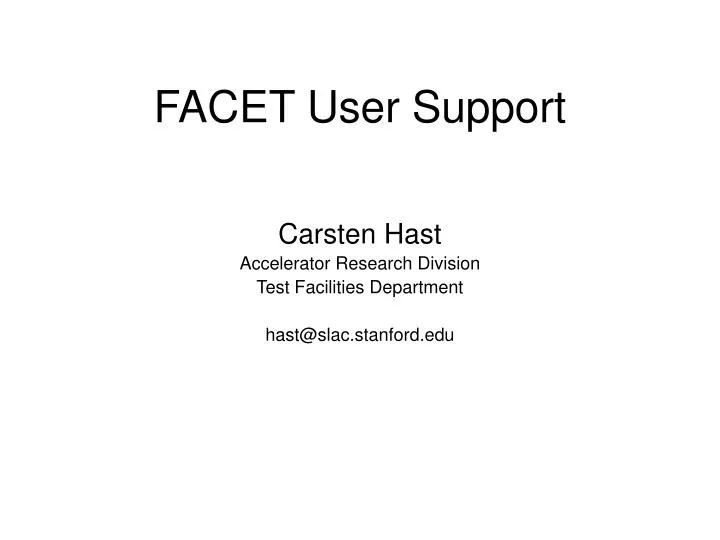 facet user support