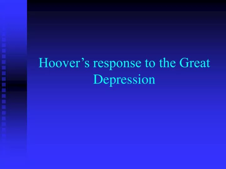 hoover s response to the great depression