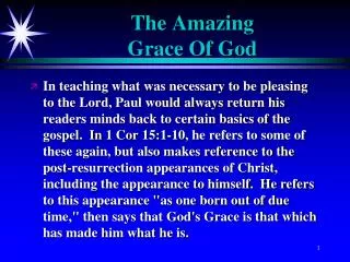 The Amazing Grace Of God