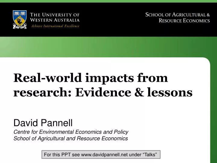 real world impacts from research evidence lessons