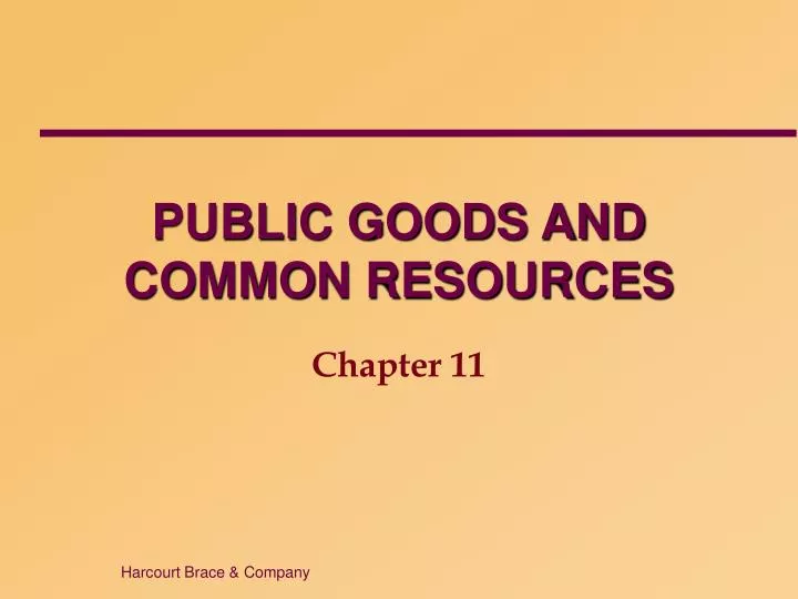 public goods and common resources