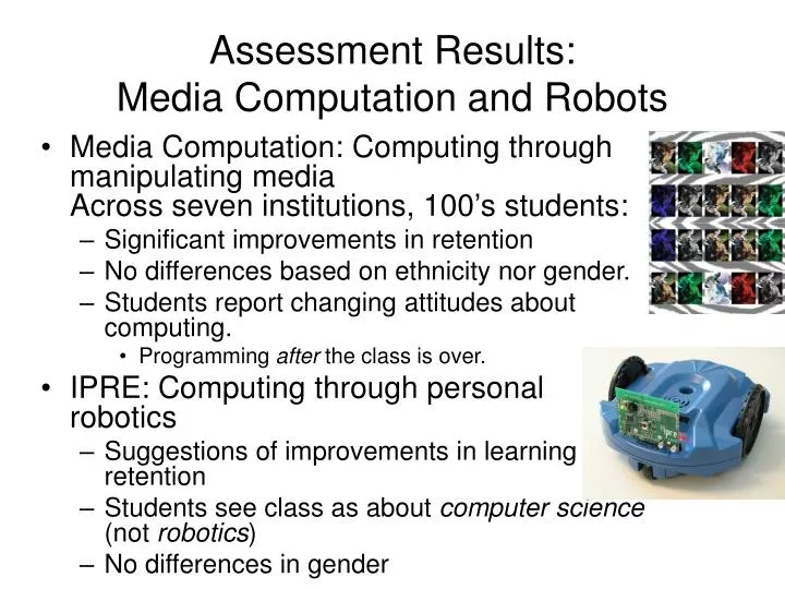 assessment results media computation and robots