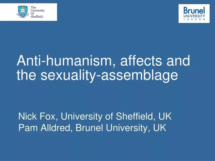 anti humanism affects and the sexuality assemblage