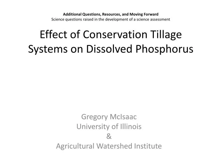 gregory mcisaac university of illinois agricultural watershed institute