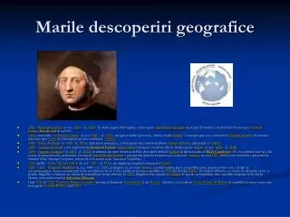 marile descoperiri geografice