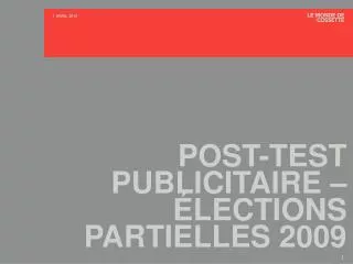 post test publicitaire lections partielles 2009