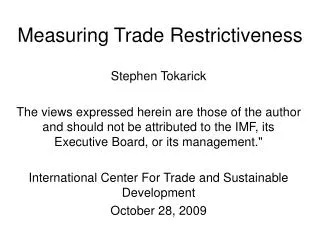 Measuring Trade Restrictiveness