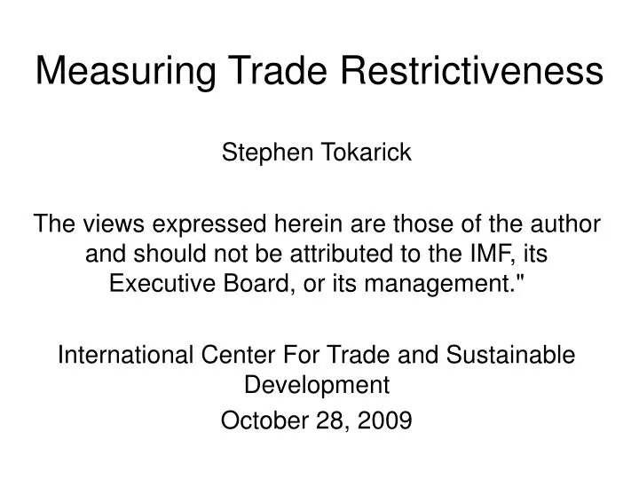 measuring trade restrictiveness