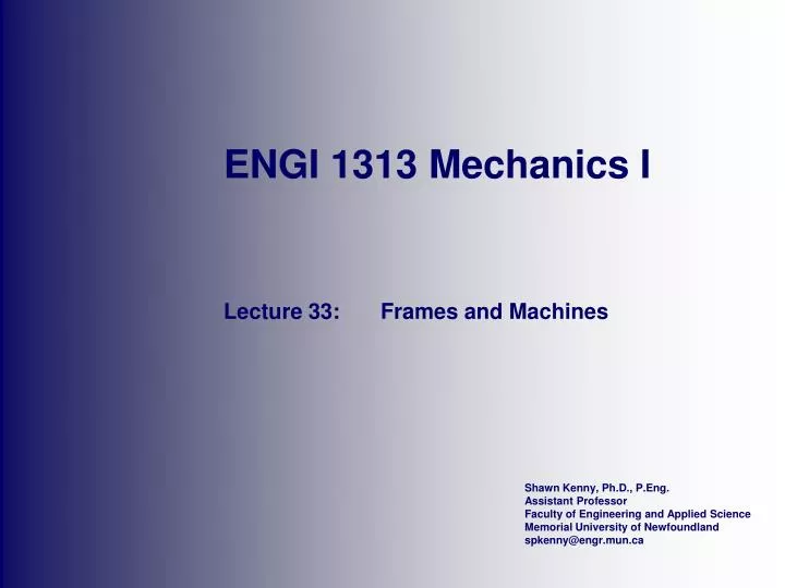 engi 1313 mechanics i