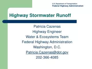 Highway Stormwater Runoff