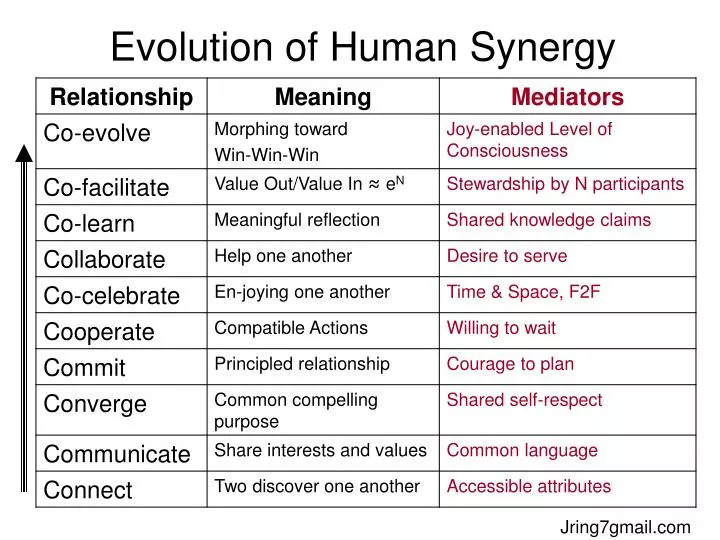evolution of human synergy