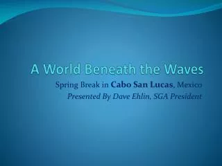 a world beneath the waves