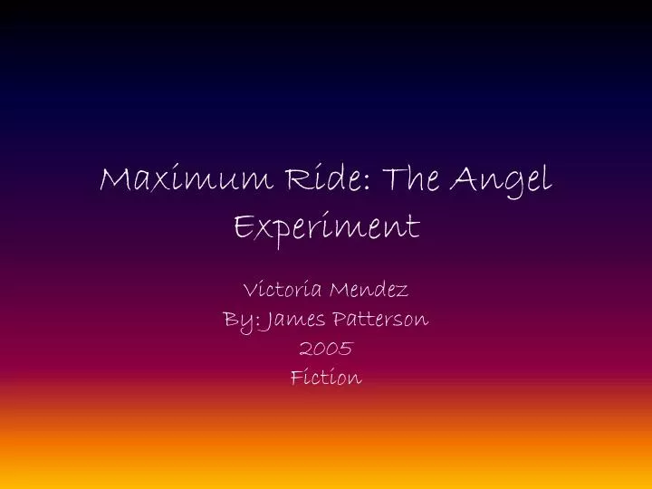 maximum ride the angel experiment