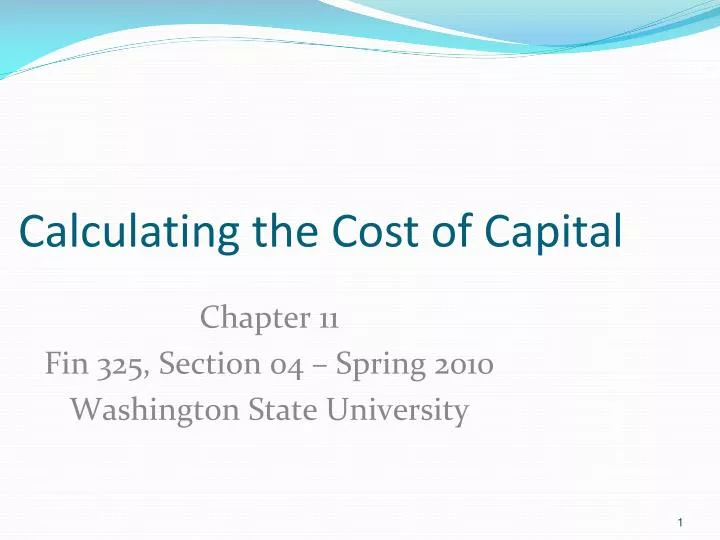 calculating the cost of capital