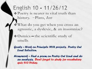 English 10 - 11/26/12