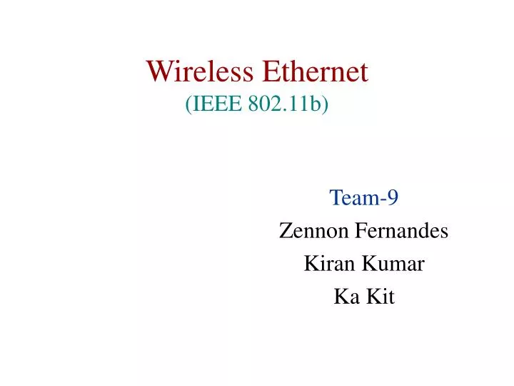 wireless ethernet ieee 802 11b