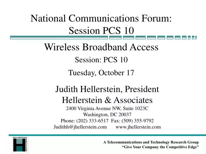 national communications forum session pcs 10