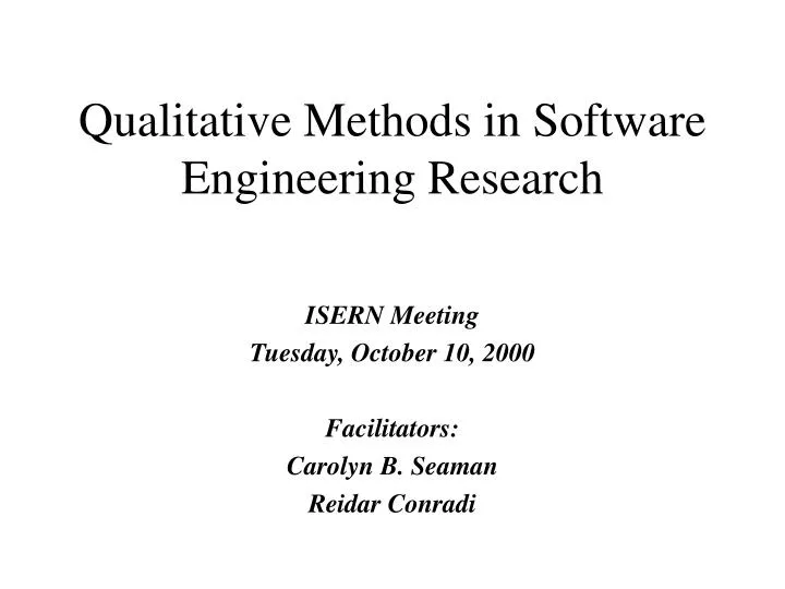 qualitative methods in software engineering research