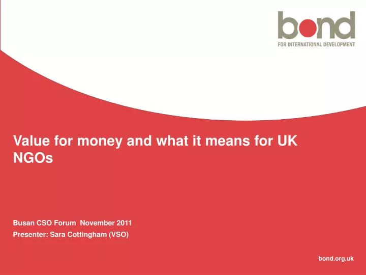 value for money and what it means for uk ngos