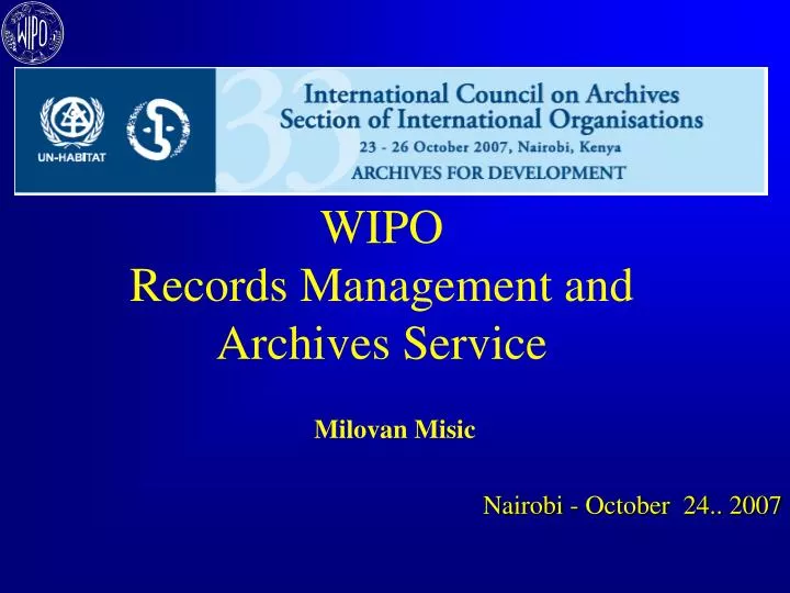 wipo records management and archives service