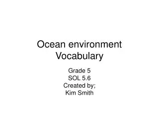 Ocean environment Vocabulary