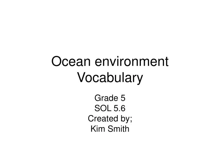 ocean environment vocabulary