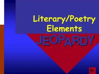 Literary/Poetry Elements