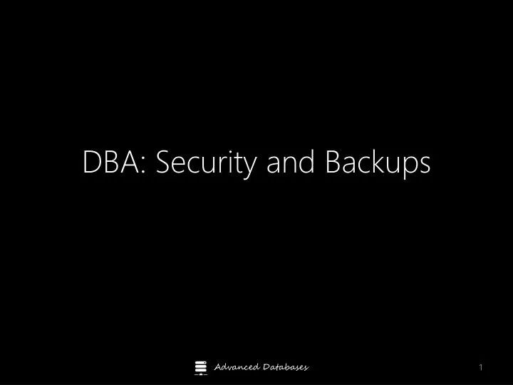 dba security and backups