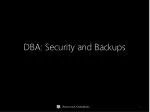 DBA: Security and Backups - slide 1